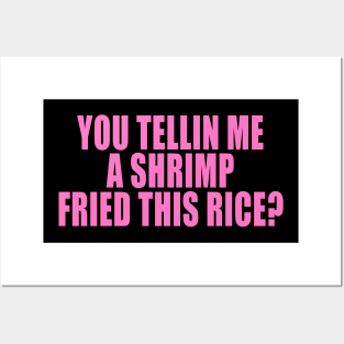 You Tellin Me a Shrimp Fried This Rice? Funny Sarcastic Meme Y2k Posters and Art